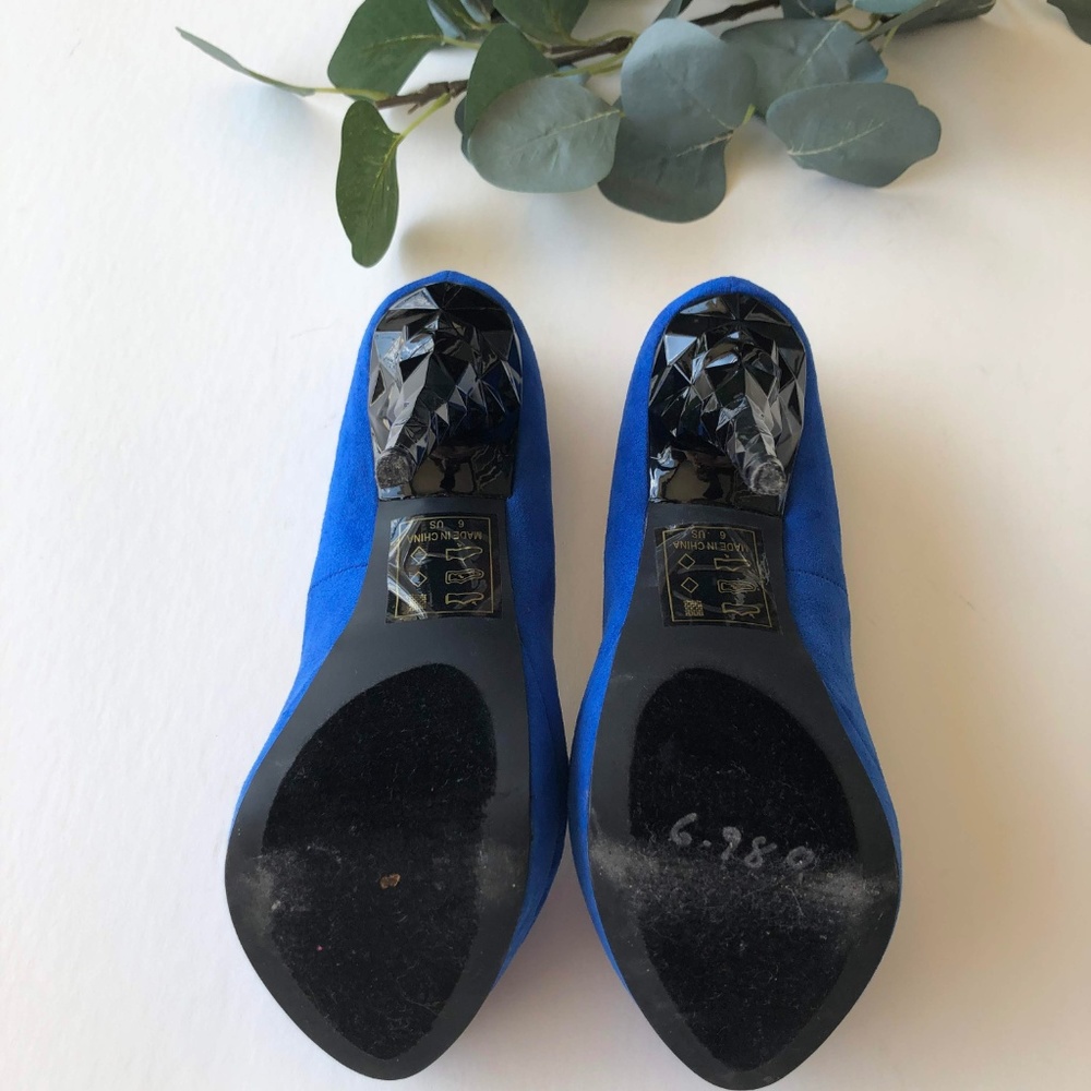 Signature Blue Suede Stiletto's - Picture 5 of 6